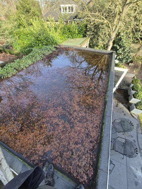 Plat Dak Lekkage Water Blijft Staan